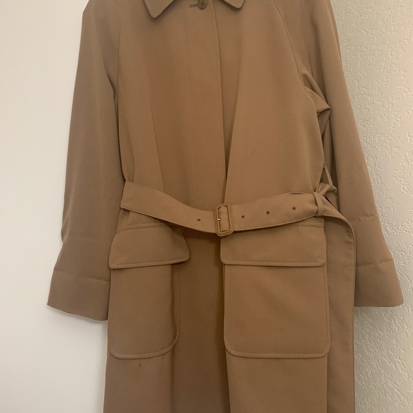 Burberry Brit Tan Khaki Belted Trench Coat Classic size L